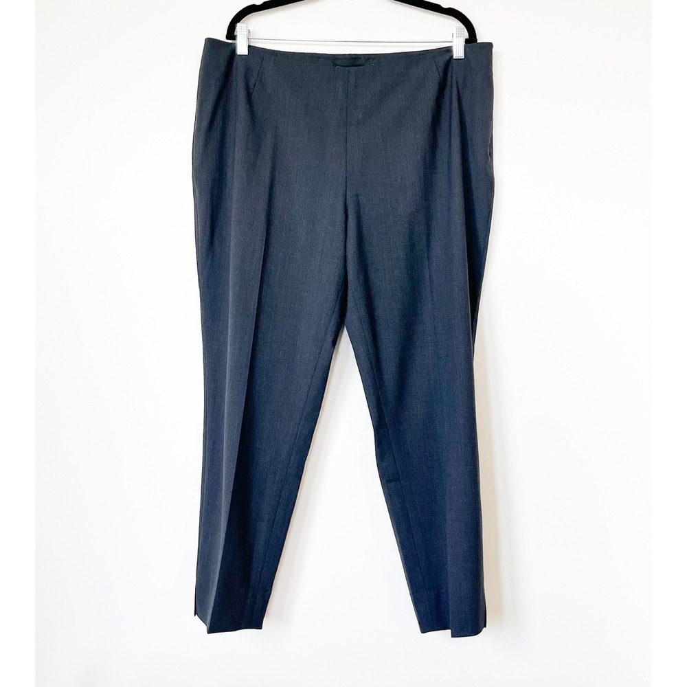 NEW Lafayette 148 Stanton Pant Wool Blend Stretch Womens 16 Smoke Gray